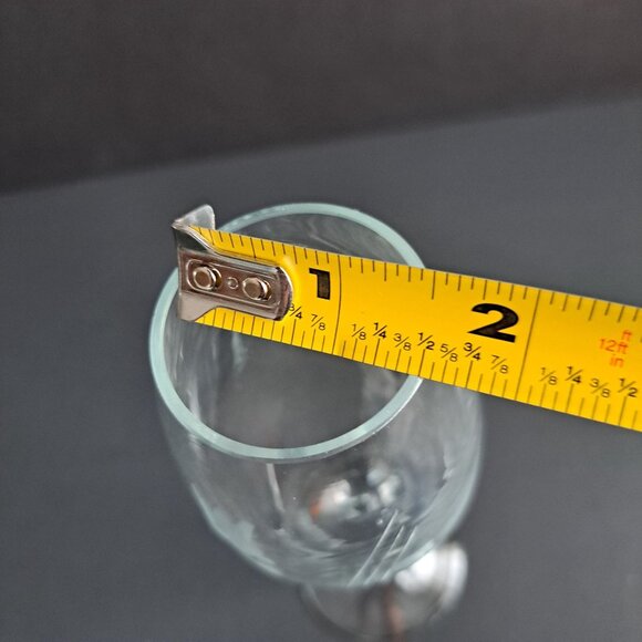 Etched Floral Fluted Champagne Glass Clear Vintage Stemware Elegant Toasting 8" - Picture 11 of 14